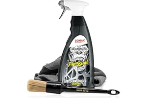 detailmate Juego de limpieza de llantas Sonax – Limpiador de llantas sin ácidos, 1 L + cepillo de limpieza Valet Pro + paño de microfibra Allrounder 40 x 40 cm, 380 GSM + guantes de protección