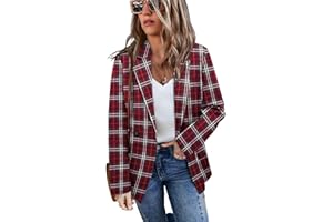 CZIMOO Mujeres Casual Blazer Manga Larga Cuello Abierto Trabajo Oficina Blazer
