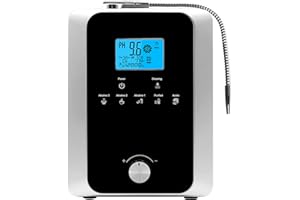 ALKADROPS Water Ionizer & Purifier - Alkaline/Acid Water Machine, Up to -800mV ORP, 8000L Filter, 11-Plate Electrode, Auto-Cleaning (Silver+Black)