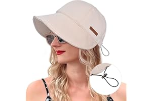 Irikdescia Casquette de baseball pour femme - En coton - Réglable - Pour l'extérieur, les voyages - Pliable et facile à ranger - Beige, Blanc., Large