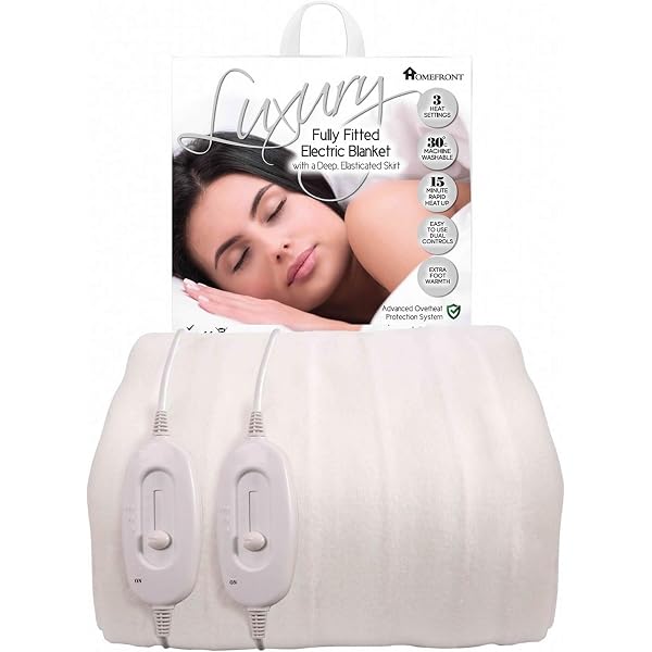 Zanussi Electric Blanket, Heated King Fitted Underblanket, 9 Heat Settings,  Low Energy u0026 Energy Efficient, Machine Washable, Overheat Protection, 150 x  200 cm, 60W, White ZEKB7003, 2 Year Guarantee : Amazon.co.uk: Home u0026 Kitchen