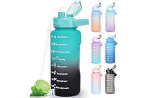 CodiCile Sports Water Bottles 2L BPA Free, Motivational Drinking Water Bottle with Straw, Gym Water Bottle with Time Marking, Portable Leak Proof Cantee Bottle 2 Liter Water Jug for Women Men