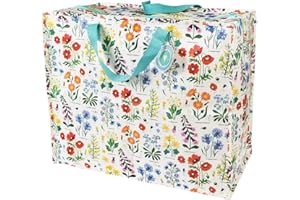 REX LONDON Duża torba do przechowywania z zamkiem błyskawicznym - mocna i trwała 55 x 48 x 28 cm 70 l - wybór wzorów (dzikie kwiaty)