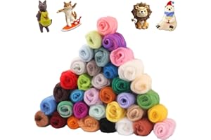 Agogue 36 Farben Filzwolle, Märchenwolle zum Filzen, DIY-Projekte, Trocken- und Nassfilze