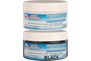 Flat Fox Tintas opacas a base de agua para serigrafía (juego negro y blanco, 100 g)