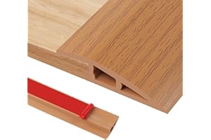 ZTVOWTO 100cm*5cm Barre de Seuil de Rattrapage de Niveau, Barre de Seuil en PVC pour des Hauteurs de 7 à 10mm, pour Tapis, Sols, Seuils de Porte et Bords(A5010,Grain de Bois Jaune)
