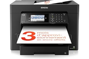 EPSON WorkForce WF-7840DTW | Imprimante A3+ 4-en-1 - Impression recto-verso, Numérisation, Copie, Fax - WiFi Direct, Ethernet, PrecisionCore, 25ppm Noir/12ppm Couleur, Mobile, Encres économiques