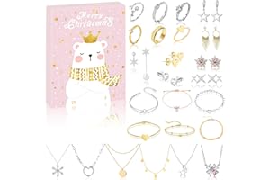‎SINGTIS Singtis Schmuck Adventskalender 2025 – Eleganter Schmuckkalender mit 24 Überraschungen im Eisbär-Design, inklusive Charms, Ohrringen, Ketten & Armbändern, perfekte Geschenkidee für Frauen