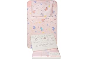 GOYSILA Drap Housse Cododo Bebe Next to Me Parure 4 Pièces 100% Coton Certifié Oeko-Tex Matelas 50x83 2 Draps Housse 1 Drap de lit 1 taies d'oreiller Berceau Next2me Chicco Kinderkraft (Licornes)