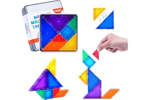 YPLUS Tangram Magnetisch – Neugierig machendes und unterhaltsames Reisespiel für Kinder ab 4, IQ Spiele, Flugzeug-Gadgets, perfektes Mitgebsel, sicher und leicht tragbar