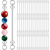 6 Stück Silberne Perlen-Schlüsselanhänger - Metall, Ca. 15 Cm, Zum DIY, Für Handwerk, Geschenk