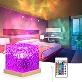 URAQT Star Projector, Water Wave Night Light 30 Modes 16 Colors, Rotating Water Wave Lamp Projector for Bedroom Ambient Lamps