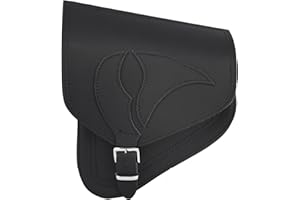 ‎ORLETANOS ORLETANOS EAGLE BLACK Schwingentasche Satteltasche kompatibel mit Harley Davidson HD Seitentasche Softail 1981-2019 und Fatbob Streetbob ab 2018- schwarz Echtleder Leder Seitentasche Adler