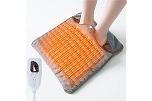 FOHIL Scaldapiedi Elettrico, Scalda Piedi Casa Elettrico con 6 Livelli di Temperatura e Timer Spegnimento Automatico Morbido Lavabile Scaldino per Piedi per Donne Uomini