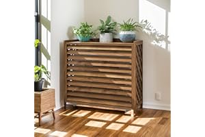 GONTZOLKIN Cache Clim Bois Support Cache Climatiseur Exterieur Bois Cache Pompe A Chaleur Housse Climatiseur Extérieur Ventilation Protection Solaire Protection Contre La Pluie Appareil De Climatisation Protéger