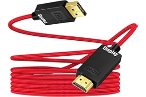 ANNNWZZD DisplayPort HDMI, Cable DisplayPort vers HDMI pour PC, HDTV, Moniteur, Rouge, 2M