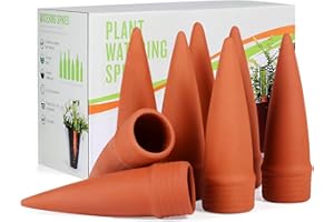 CHSEEO Lot de 8 Oyas a Planter Terre Cuite, Auto-arrosantes en Ollas Terre Cuite, Cône en Argile d’arrosage, Goutte-Gouttes Automatiques pour Plantes en Pot D'intérieur, Marro