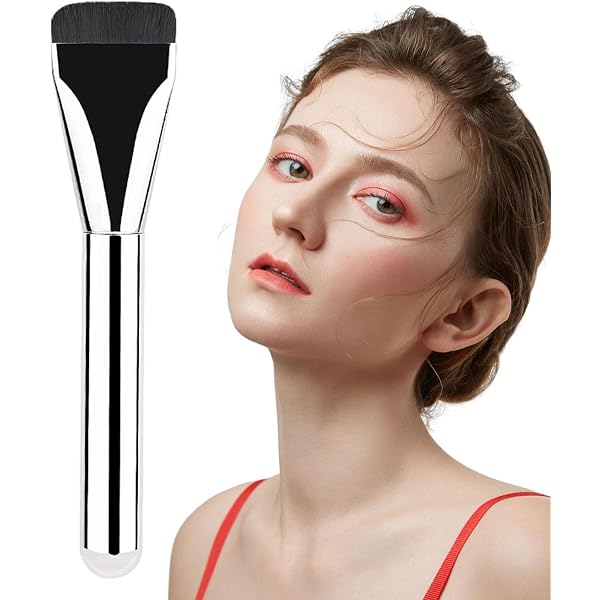 2 Foundation-Make-up-Pinsel – Schwarz & Rosa, Weiche Kunstfaser-Borsten | Für Flüssige Foundation & BB-Creme