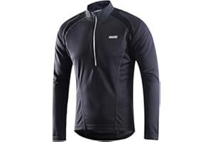 ARSUXEO Cycling Jersey Mens Long Sleeve MTB Jersey Half Zipper Cycling Clothing 6031