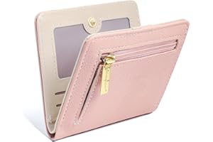 Pomelo Best Women's Small Purse with RFID Protection, Mini Wallet Made of Soft PU Leather, Stylish Design with Print, Lightweight and Practical for Everyday and Travel, antique pink, S, Casual