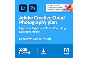 Adobe Creative Cloud 20GB:Photoshop&Lightroom|1 Year|PC/Mac|Digital Download