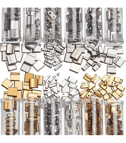 NBEADS 800 Acryl Perlen 5,2x2,3 Mm – 16 Farben, 2-Loch, Für Schmuckdesign & Basteln