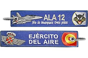 Tacro Llavero Bordado Ejército del Aire Español ALA 12 No le busques tres pies, Azul