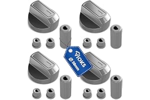 VIOKS Przełącznik do kuchenki 4 x zestaw 38 mm Ø – 16-częściowy z adapterami – przełącznik do kuchenki elektrycznej i gazowej