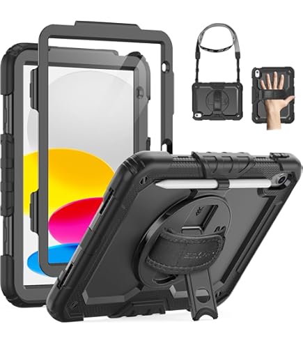 Custodia per iPad Pro 11 (2021/2020/2018), con supporto girevole a 360°, colore: Nero