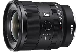 Sony SEL20F18G - Objetivo Gran Angular (G Lens, 20 mm F1.8, Full Frame, para Video y Paisaje, Montura E, Dos Elementos AA - Advanced Aspherical y 3 Elementos Ed - Extra Low Dispersion), Negro