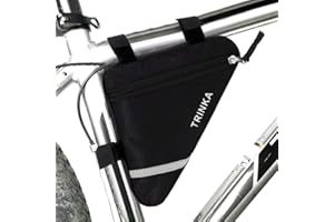 Wommty Bike Triangle Cycling Bicycle Front Tube Frame Pouch Saddle Bag With Reflective Stripe, Black