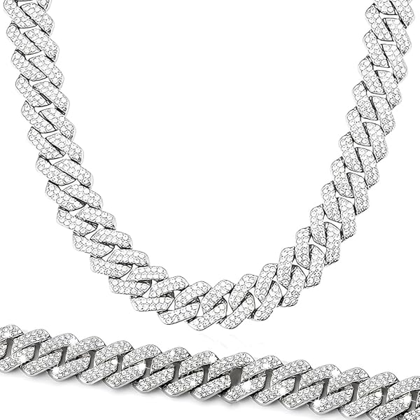 Collier Homme Hip Hop KING Avec Pendentif Cartes à Jouer - Strass Brillants - Longueur Réglable 70 Cm