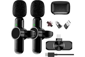 SMEIWANR Kabellos Lavalier Mikrofon, Plug and Play Kabellos Mikrofone für iPhone iPad Android, Mini Lavalier Mikrofone Kabellos für Live-Streaming Video-Aufnahme