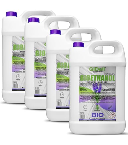GiDeli Bioetanolo 2x5L Con Profumo Di Fragola Selvatica – 96,6% Etanolo Per Camini Senza Fumo E Residui