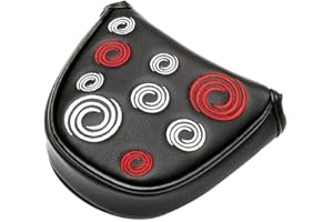 SZSEYNMY Funda para Cabeza de Putter de Golf, Funda de mazo Bordado Circular, Cierre magnético Medio Redondo, Piel sintética para Fundas de Putter ODY- Ssey