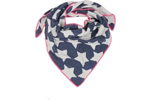 Zwillingsherz, fazzoletto triangolare in cashmere e lana per bambini, sciarpa in cashmere di alta qualità con stampa a stella, foulard multifunzione per estate, autunno, inverno blu jeanrosa. Taglia