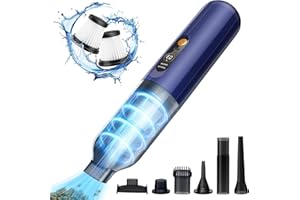 AKOFIC Aspirateur Voiture Puissant, 15000Pa 120W Aspirateur a Main, Portable Mini Aspirateur sans Fil, Aspirateur de Table avec Affichage LED et Accessoires Multifonctions pour Maison Voiture Table