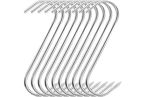 XIONGHONGLONG Fleischerhaken,10 Stück S Haken 14 cm,Fleischerhaken Edelstahl,Fleischerhaken mit Spitzen Ende,Metzgerhaken Küchenhaken, Fleischhaken für Küche,Badezimmer,Fleischverarbeitung