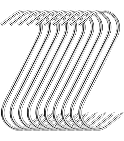 20 Ganci Per Carne In Acciaio Inox | A Forma Di S Per Affumicatura - Foto 9