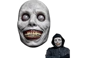 Jaaduem Halloween Horror Masks, Halloween Smiling Demon Mask, Creepy Exorcist Horror Mask, Realistic Latex Scary Halloween Mask for Adults Costume Party