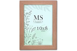 AI Decor 10x8 Inch Oak Picture Frames (25.4x20.3 cm) Poster Frame - Clear Acrylic Display Poster MDF Wooden Portrait/Panoramic - Flat Wall Mount Hang Hooks & Free Tabletop Stand