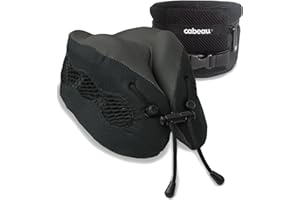 Cabeau Evolution Cool Travel Pillow- The Best Air Circulating Head and Neck Memory Foam Cooling Travel Pillow - Black
