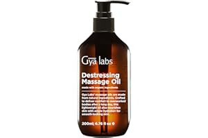 Gya Labs Destressing Massage Oil for Sore Muscles - Spa Quality Sore Muscle Massage Oil - Warming Massage Oil for Sore Muscles - Body Massage Oil for Men & Women - 100% Natural (200 ml)