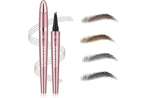 HZZYJ Magischer Augenbrauenstift Mit 4 Mikrogabelspitzen - Langlebig, Wasserfest und Wischfest für Natürlich Aussehende, Definierte Augenbrauen (Dunkelbraun)