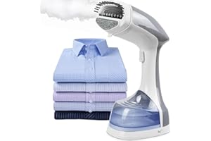 SHYOSUCCE Dampfglätter 1500W, 16-24g/min Tragbarer Steamer, Kompakt Dampfbürste, Faltenentferner mit 250ml Wassertank,1.7m kabel für Zuhause, Büro, Reisen (Weiß+Grau)