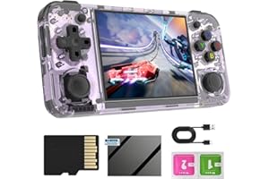 TEMOO RG35XX H Consola Portatil, 64G+128G 10000+ Juegos Pantalla IPS De 3,5 Sistema Linux Consola Retro Portatil, Emulador Consola Retro Soporta HDMI Salida De TV y Gamepad, 3300 mAh Batería Consola Retro