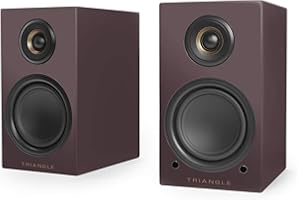 Triangle - Enceintes Actives LN01A - Enceintes Bibliothèque Bluetooth avec Amplificateur 2 x 50W - Audio HD - Entrées Phono/Platine Optique & Sortie Caisson - 165 x 291 x 225 mm – Aubergine (Paire)