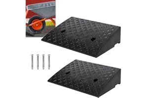 YRHome Set di 2 rampe per marciapiede in gomma, 10,5 cm, portatile, per accesso e soglia, per deambulatore, sedia a rotelle, moto e auto