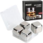Stainless steel ice cubes &ndash; Set 4 pieces, in clip box, &Oslash;2.7 cm