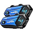 Fodsports M1-S Plus Bluetooth Headset Intercom, Motorcycle Communication System with Music Sharing, Microphone Mute, Up to 8 Riders Helmet Bluetooth Intercom with FM Radio, Siri, Universal Pair (Dual)